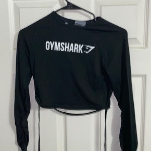 GYMSHARK LONG SLEEVE RIBBON CROP TOP